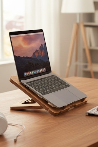 Ahşap 3 Kademeli Laptop Tablet Ve Kitap Standı