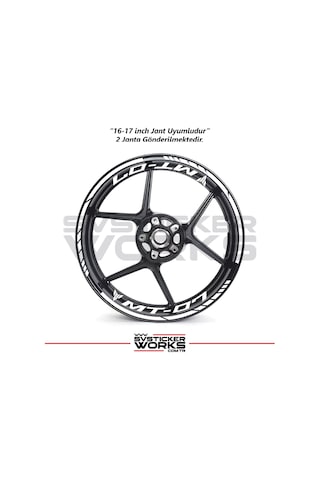 Yamaha Mt-07 Jant Sticker Dış Ve İç Set Sticker Jant Şeridi Beyaz