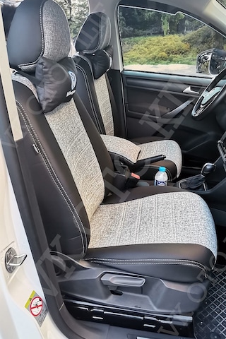 Vk Auto Volkswagen Caddy Araca Özel Koltuk Kılıfı Gri-siyah