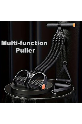 Pazly 1 Adet 4 Ü 1 Arada Ayarlanabilir Dirençli Germe Lastiği Pedallı Kollu Mekik Tüm Vücut Egzersiz Kiti, Evde Kullanım İçin Gül Kırmızısı Siyah Altın Renkli, Kadınlar Günü Hediyesi Altın