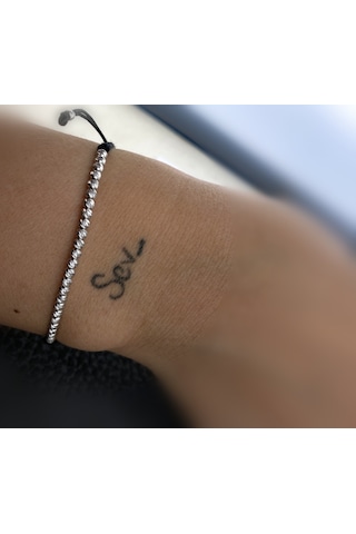 14 Ayar Altın Unisex Bileklik Beyaz Altın