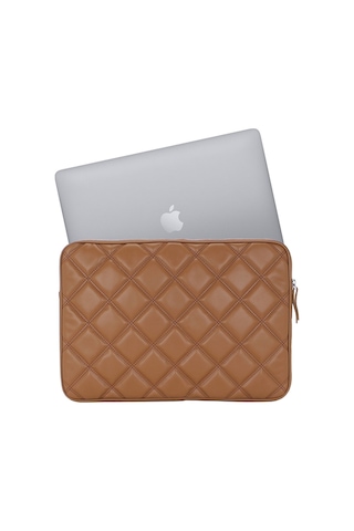 Case Club Apple Uyumlu MacBook Air Pro 13-14" Su Geçirmez Laptop Kılıfı Taba