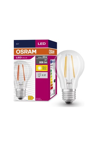 Osram Ledvalue 6,5W (60W) Rustik Led Ampul Sarı 2700K - E27 Duy