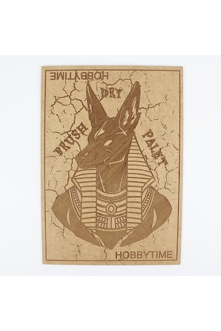 Anubis Motifli Drybrush Paleti, Mdf Üzeri Lazer Kazıma, 21x30 Cm.