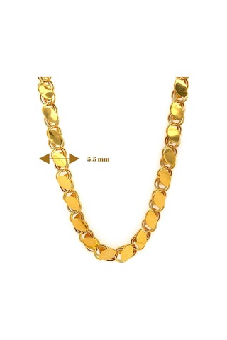 14 Ayar Altın 5.5 Mm Pullu Zincir Kolye