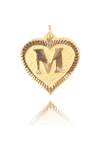 Enderun Kuyumculuk 14 Ayar Altın M Kalp Harf Kolye