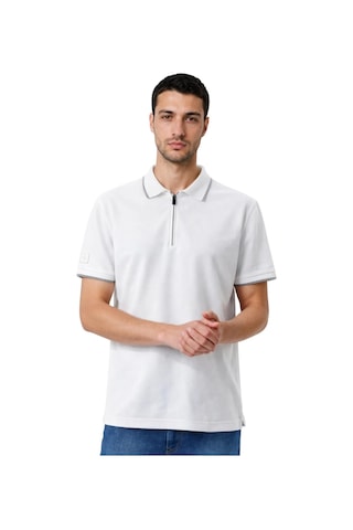 Arma Ar-ma Erkek Polo Yaka Tişört Baskisiz Basic Yaka Fermuarli Örme Kumaş Regular Fit %100 Pamuk 30/1 Çift Toplama Penye Pike Y31374356502 Beyaz-b1