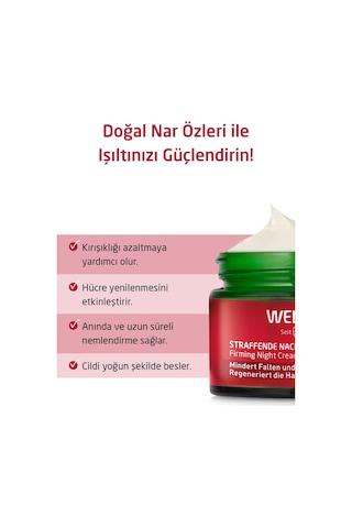 Weleda Pomegranate & Maca Peptides Organik Nar Özlü Sıkılaştırıcı Gece Bakım Kremi 40ml