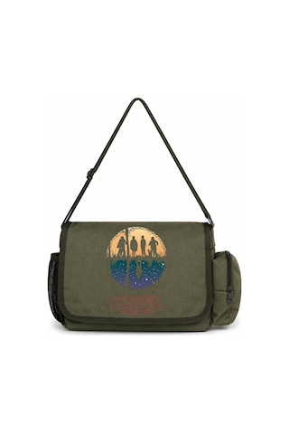 Sevbano Stranger Things Dizi Baskılı Unisex Okul, Spor, Ofis Çok Amaçlı P Haki