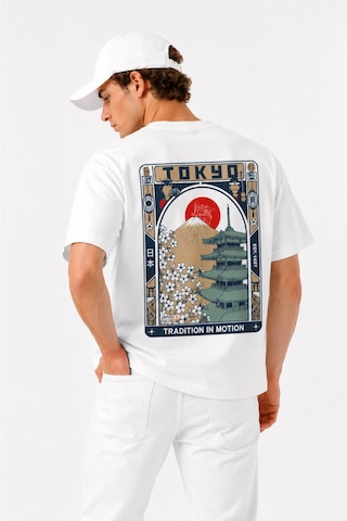 Bayloranzzo Tokyo City %100 Pamuk Heavy Cotton Premium Kalite Unisex Tişört Beyaz
