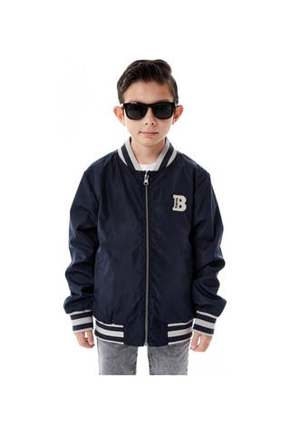 Benitto Kids Erkek Çocuk Kapüşonlu Çift Taraflı Mevsimlik Yağmurluk 51364 Lacivert