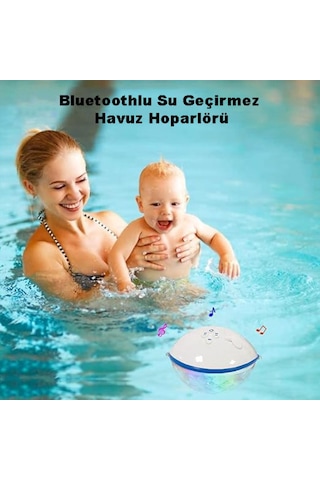 Techtic Havuz Işığı Bluetoothlu Havuz Hoparlörü Su Geçirmez Hoparlör Taşınabilir Rgb Led Işıklı