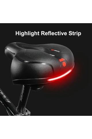 Motion003 Geniş Bisiklet Koltuğu Dağ Büyük Şehir Bisikleti İçin Şok Emici Boşluklu Tasarım Siyah Kırmızı Siyah+kırmızı