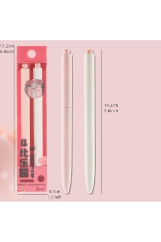 Tcherchı 2 Parça Sevimli Kedi Paw Jel Kalem Seti Rotasyon Açık 0.5mm Tükenmez Çabuk Kuruyan Siyah Renkli Mürekkep