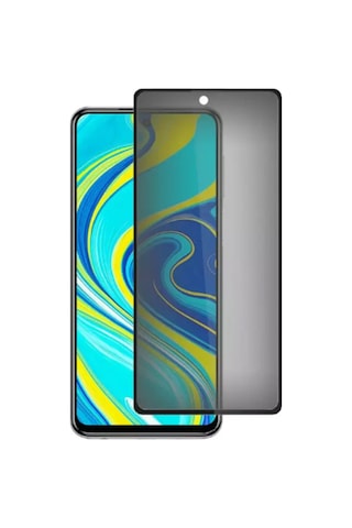 Xiaomi Note 9 Pro 3D Full Privacy Gizlilik Cam Ekran Koruyucu Siyah