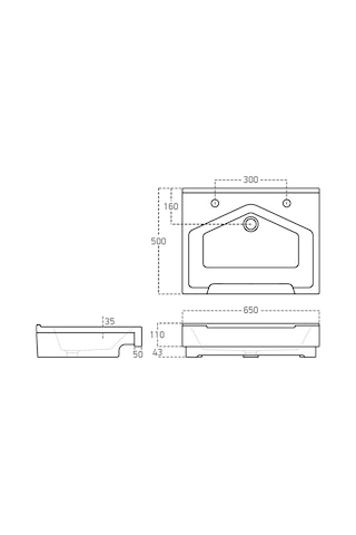 Seramik Kuaför Lavabosu 65 Cm Altın Erkek Kare Lavabo Altın