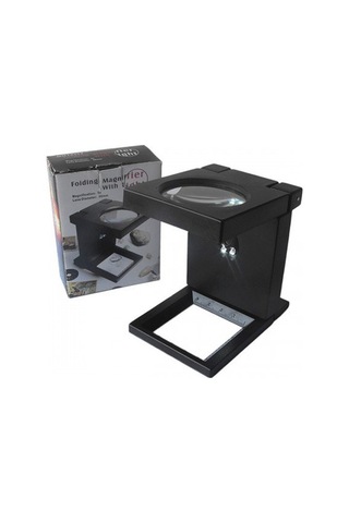 Masaüstü 2 Ledli Proje Okuma Katlanır Plastik 25x90mm Mercek Atölye Aleti Gözlük