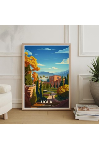 Ucla Seyahat Posteri: Vintage Tarzı Suluboya Sanat Baskısı Ucla Seyahat Posteri: Vintage Tarzı Suluboya Sanat Baskısı
