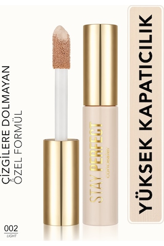 Flormar Stay Perfect Yüksek Pigmentli & Yarı Mat Bitişli Likit Kapatıcı 002 Light