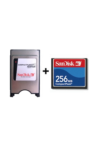 Sandisk Pcmcıa-Cf Adaptör + 256Mb Cf Kart Compact Flash Kart