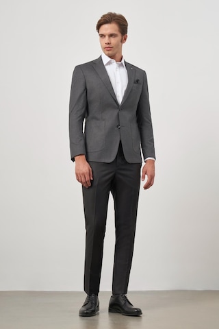 İmza Koyu Antrasit Kazayağı Desen Bez Ayağı Mono Yaka Tam Astar Çift Yırtmaç 2 Düğme 6 Drop Slim Fit Classic Ceket 1002245106 Koyu Antrasit