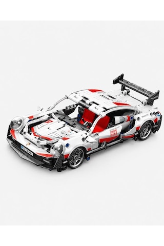 Toys E Toys Speed Building Blocks 1:18 Ölçek Çek Bırak Beyaz Yarış Arabası Yapı Blok Seti 455 Parça 9055-3