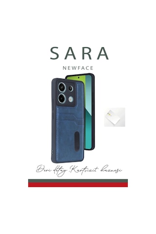 Mey İthalat Redmi Note 13 Pro 5g Kılıf Sara Kartvizitli Deri Kılıf - Koyu Yeşil Çok Renkli