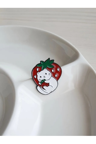 Proshik Emaye Detaylı Broş Kedi Rozeti 293456362 Siyah