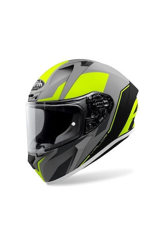 Airoh Valor Wings Kapalı Motosiklet Kaskı Neon Sarı Gri