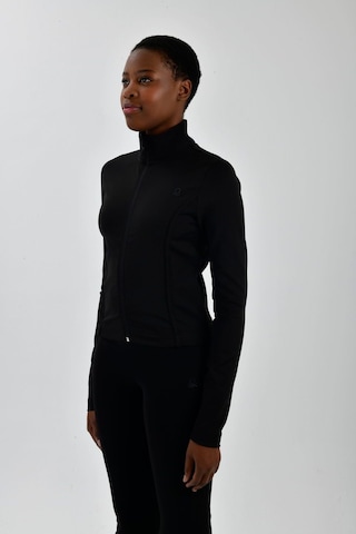 Kadın Sol Göğsü Logo Detaylı Fermuarlı Sweatshirt Siyah