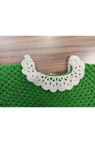 El İşi Yün Bebek Kazağı Yeşil