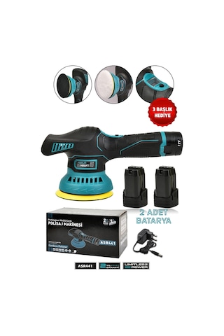 Assur ASR441 12 V Orbital 6 Kademeli Polisaj Mavi
