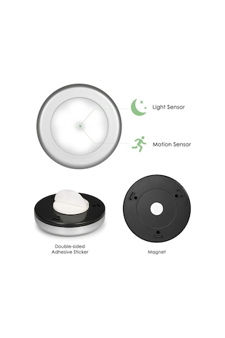 Symbee 3'lü Akıllı Hareket Ve Işık Sensörlü Led Gece Lambası, Pil İle Çalışır, Çift Taraflı Bantlı, Ch-613 Diğer