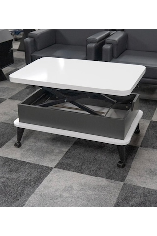 5 Kademeli Tekerli Akıllı Sehpa Antrasit - Beyaz