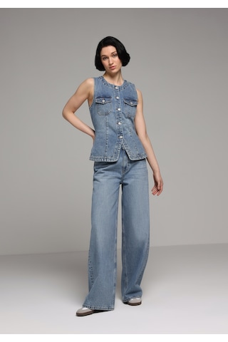 Colin's Colins Slim Fit Kadın Light İndigo Denim Yelek Cl1081428 Q1.v1 Dn45074