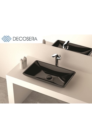 Isvea Sistemay Clear 60 CM Siyah li Çanak Lavabo 10Sy50060