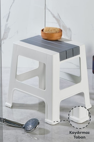 Vienev Plastik Küçük Tabure Gri Gri