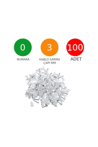 Beton Çivili Kablo Tutucu Kroşe Klips No: 0 - 3 Mm 100 Adet