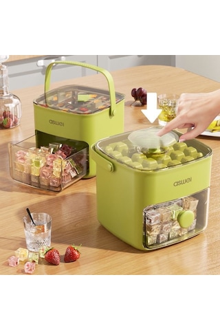 Snapbuy Büyük Kapasiteli Buz Kalıbı, 48 Bölmeli, Bastırmalı Pratik Tasarım, Ev Tipi Buzluk İçin Uygun Yeşil