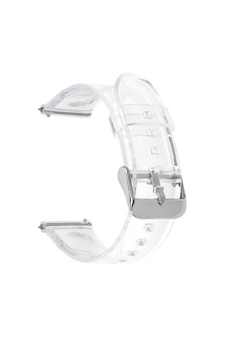 Kilifone - Samsung Watch 42mm Uyumlu - Kordon Şeffaf Silikon Kordon Krd-13 - Şeffaf