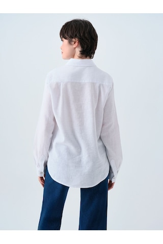LOFT Loose Fit Kadın Gömlek U.kol Lf2039039 Q1.v1 Beyaz