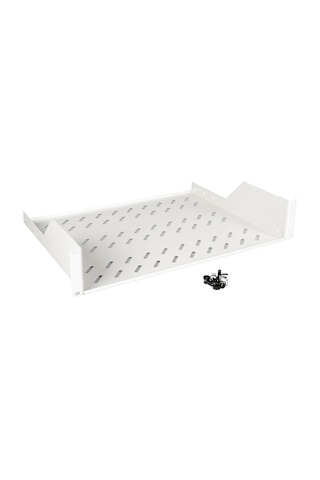 Lande 2u Sabit Raf 19'' Rack Uyumlu 350 Mm Derinlik 15 Kg Taşıma Kapasitesi Açık Gri Ral 7035