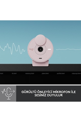 Logitech Brio 300 Full HD Webcam - Pembe 960-001448