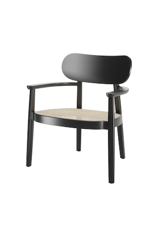 Thonet Lounge Sandalye, Sebastian Herkner Tasarımı, Sürdürülebilir Üretim, Yeşil Küre Sertifikalı Siyah