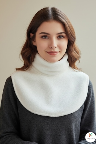 Leiste Kadın Peluş Bolero Omuz Şalı Etol Boyunluk Welsoft Peluş Kışlık Omuz Şalı Boyunluk Beyaz