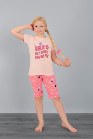 Kız Çocuk 3'lü %100 Pamuklu 1-2-3 Yaş Pijama Takımı Model:130 Çok Renkli