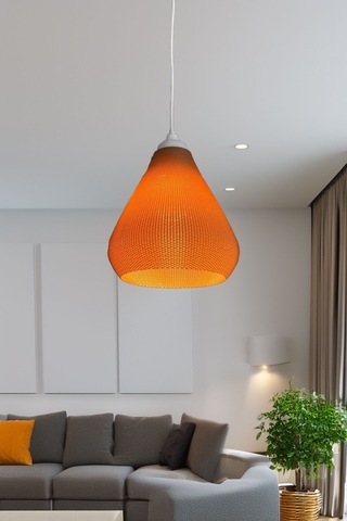 Modern Sarkıt Örme Tasarım Avize Orta Boy Kahve Salon Oturma Odası Çalışma Odası Vegan Pla Çok Renkli