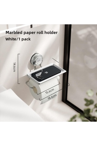 Yunboo Duvarlı Tuvalet Kağıdı Tutucu, Delme Yok Süspansiyon Cup İle Monte, Lüks Ev Kullanıma Uygun, Çok Amaçlı Depolama, Mermer Beyaz Diğer