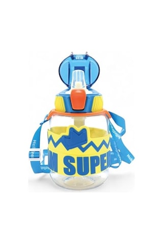 King Tritan Pipetli Suluk, 620 Ml, Lacivert, Boyun Askılı Okul Çocuk Suluğu, Bpa İçermez Genel