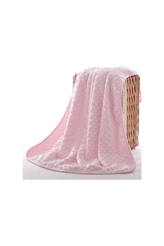 Sones İlkbahar Ve Sonbahar Çift Katlı Bebek Örgü Polar Battaniye Yatak Örtüsü Pembe